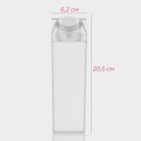 Кувшин для напитков Доляна, 500 мл, 6,2&times;20,5 см, полистирол, цвет прозрачный