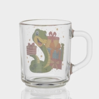Кружка стеклянная чайная &laquo;Новогодние змейки&raquo;, 200 мл, МИКС