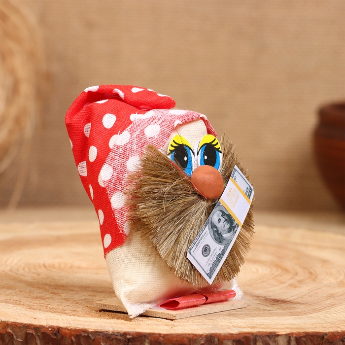 Оберег &laquo;Домовой с долларами&raquo;, будьте здоровы, 10 см, микс