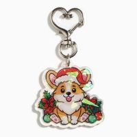 Брелок новогодний, для ключей, голографический &laquo;Счастье&raquo; 4.7 х 8,5 см