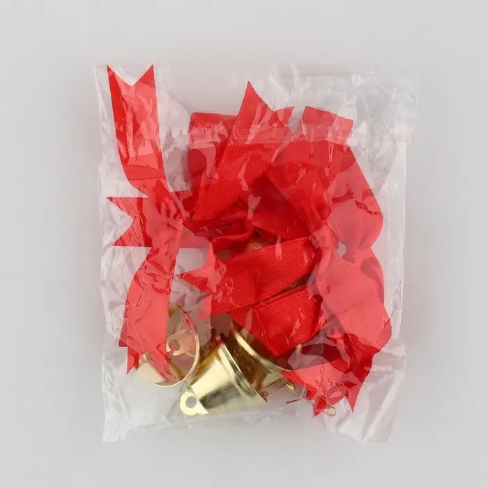 Колокольчик на булавке с бантом на Выпускной, красный, d = 2,6 см