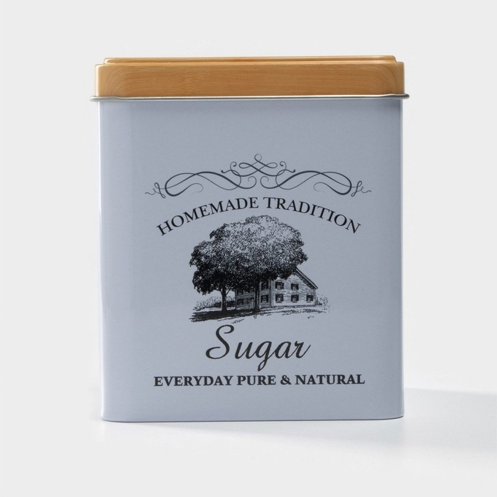 Банка для сахара &laquo;Дом и поле&raquo;, 1,1 л, 12&times;10 см, цвет белый