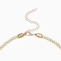 Кулон на жгуте текстильном "Ракушка", цвет бело-золотой