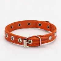 Ошейник кожаный однослойный украшенный, 1,2 см, ОШ 20-26 см микс цветов