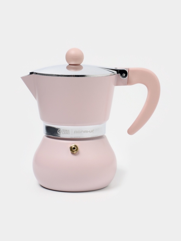 Кофеварка гейзерная "Облако" на 3 чашки, цвет розовый