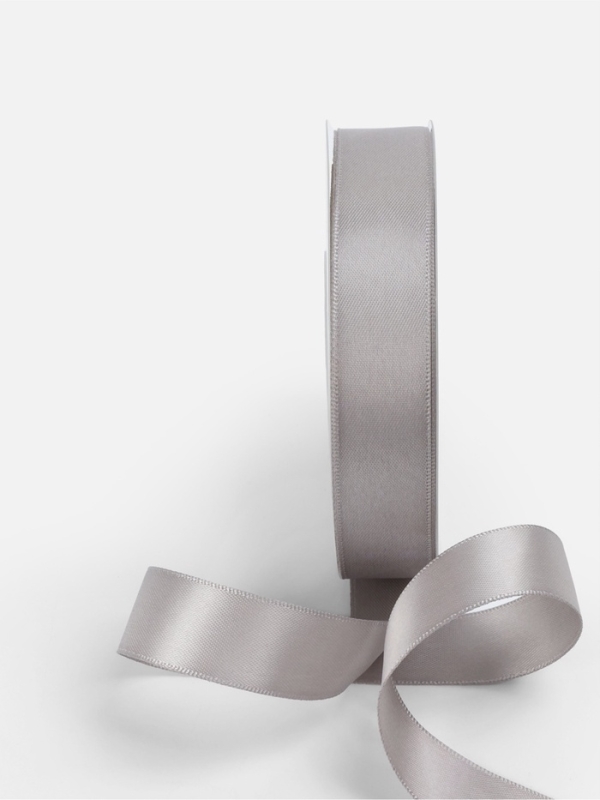 Лента атласная двухсторонняя №837 20мм*25&plusmn;1м серебряный TR