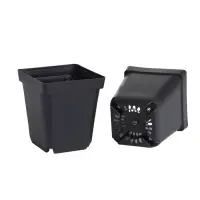 Горшок для рассады, 700 мл, d=10 см, h=12.5 см, пластик, чёрный, Greengo