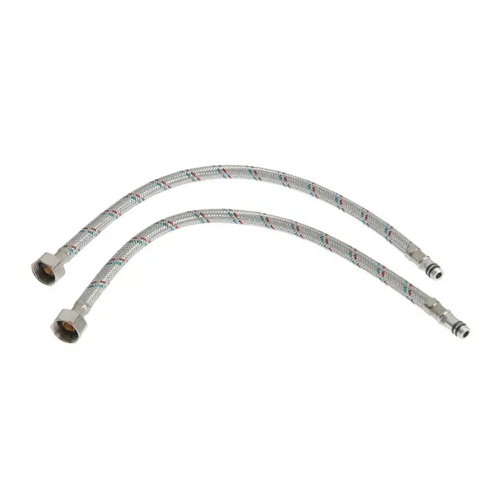 Смеситель для кухни ZEIN ZC2032, гибкий силиконовый излив,кран-букса латунь 1/2", белый/хром