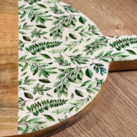 Доска разделочная круглая "Оливковая ветвь" дерево манго 36х28 см