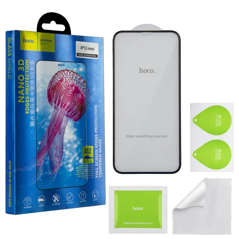 Защитное стекло HOCO A12 для iPhone 12 Mini, черный