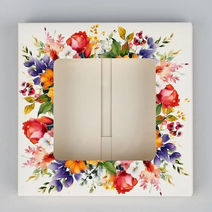 Коробка для шоколада квадратная &laquo;Цветы&raquo;, 10.2 х 10.2 х 1.4 см