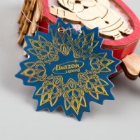 Ёлочная игрушка &laquo;Домик с Дедом Морозом&raquo;, от батареек, свечение тёплое белое