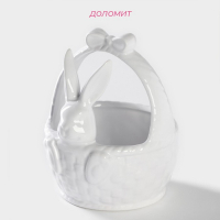 Конфетница Доляна &laquo;Зайка&raquo;, 12&times;12&times;14,7 см, цвет белый