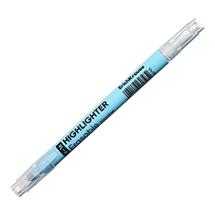 Двухсторонний маркер текстовыделитель 4 мм, ErichKrause Visioline V-16 Erasable Pastel, голубой