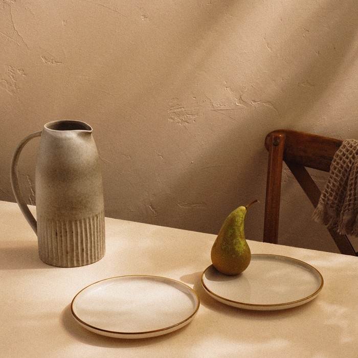 Набор тарелок фарфоровых SL Home &laquo;Леггеро&raquo;, d=18 см, цвет бежевый