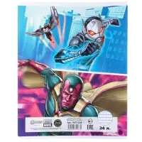 Тетрадь в линейку 24 листа, 5 видов МИКС, обложка мелованный картон, &laquo;Мстители&raquo;