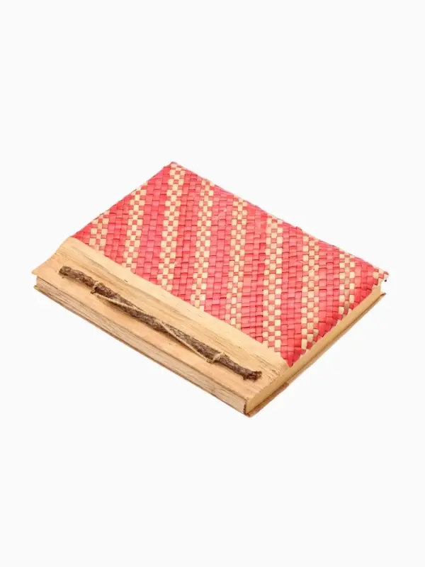 Записная книжка плетёная, 48 листов, 17&times;22&times;2 см, бежево-розовая