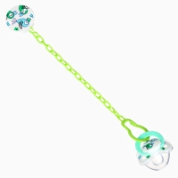 Набор: Соска - пустышка с держателем &laquo;Птички&raquo;, ортодонтическая, +6 мес, цвет зеленый