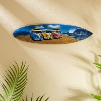 Панно "Доска для сёрфа "Три Сплитти" дерево 40х11 см