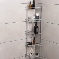 Полка угловая 5-ти ярусная, 20&times;28&times;87 см, цвет хром