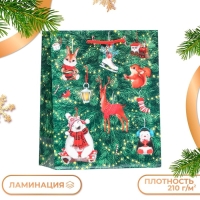 Новый год. Пакет подарочный "Ёлка с украшениями ", 18 х 22,3 х 10 см.