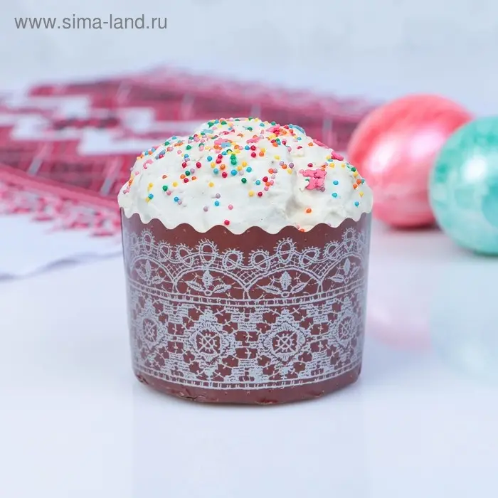 Форма бумажная для кулича &laquo;Кружево серебряное&raquo;, 60&times;45 мм, МИКС