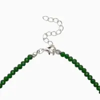 Чокер из бисера &laquo;Хрусталь&raquo;, травяной в серебре, 37 см + 5 см доп, цепочка