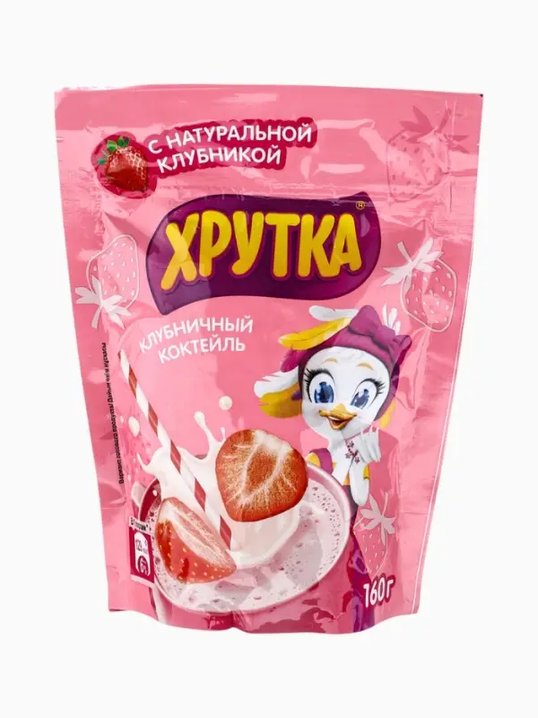 Смесь сухая для напитка Хрутка, Клубничный коктейль 160 г