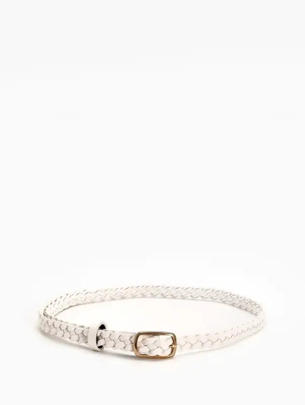 Ремень жен 03-01-01-01, Июнь2501, 1,8*0,3*110 см, без винта, пряж золото, 1 прокол, белый