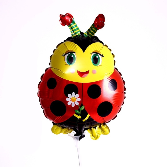Воздушные шары фольгированные 18" &laquo;Божья коровка с цветком&raquo;, 5 штук