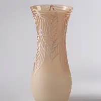 Ваза &laquo;Кармен&raquo; листья, волна, h=26 см, стекло, пудра