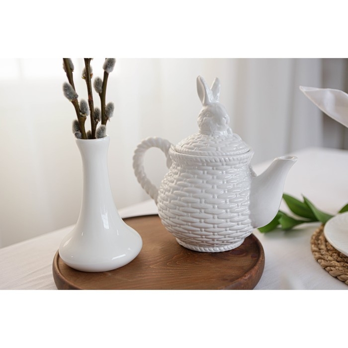 Чайник заварочный Доляна «Зайка», 800 мл, цвет белый Чайник заварочный Доляна «Зайка», 800 мл, цвет белый