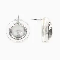 Серьги "Кристалл" круг, цвет прозрачно-белый