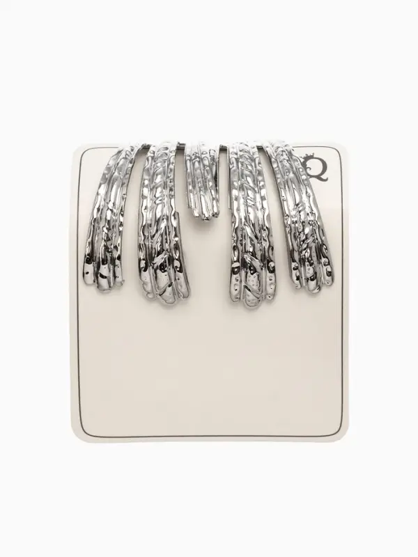 Серьги металл &laquo;Трио&raquo; объёмные, цвет серебро