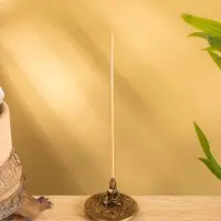 Подставка под благовония "Будда на тарелке" латунь 7 см