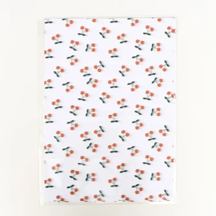 Бумага упаковочная тишью, &laquo;Вишня&raquo;, 50 см &times; 70 см 17 грамм