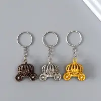 Брелок металл, стразы "Карета-тыква" МИКС 3,2х1,5х3,2 см