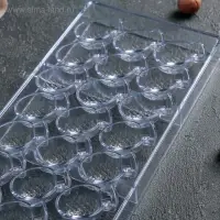 Форма для конфет и шоколада &laquo;Ананас&raquo;, 28&times;14 см, 21 ячейка, цвет прозрачный