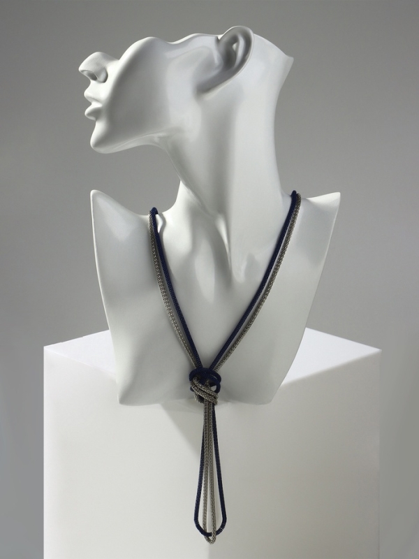 Бусы 2 нити &laquo;Трансформер&raquo; (несколько способов носки), цвет сине-серебряный, 118 см