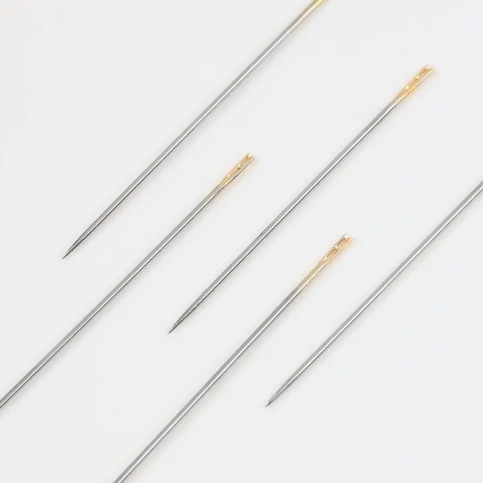 Иглы швейные, d=0.8 мм, с золотым ушком, самовдеваемые, 12 шт.