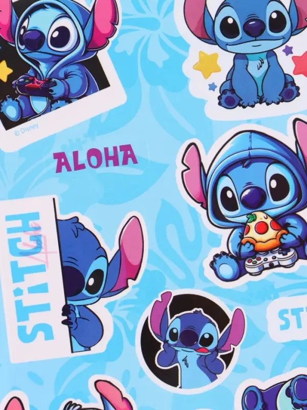 Набор Ежедневник А5, 80 л, ручка и наклейки Стич