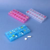 Таблетница &laquo;Картинки&raquo;, 13 &times; 6 &times; 2 см, 14 секций, цвет МИКС