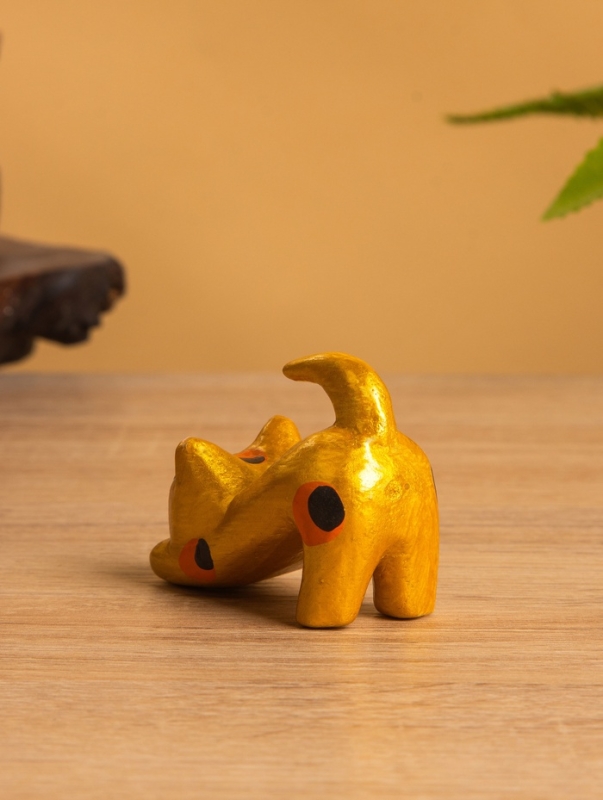 Сувенир &laquo;Потягивающийся Кот&raquo;, 2.5&times;6&times;5 см, дерево, золото