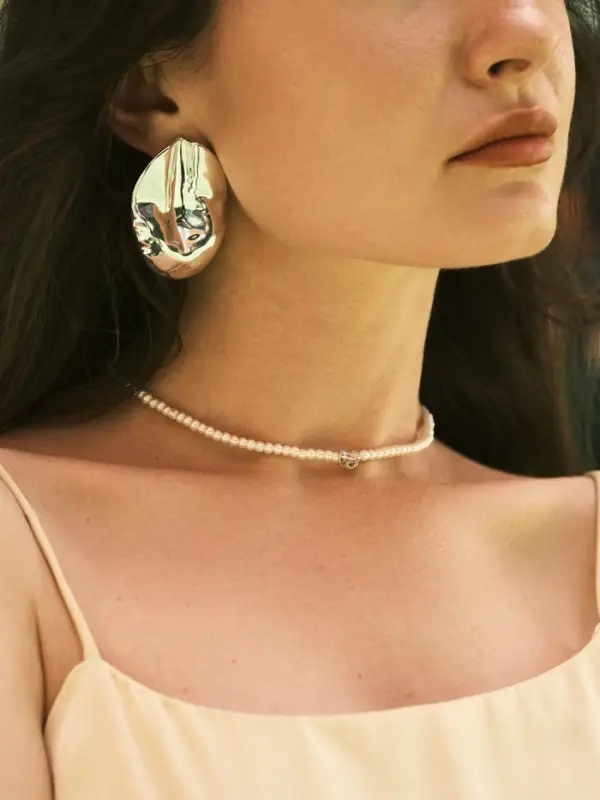 Серьги пластик &laquo;Зерно&raquo; кофейное, цвет серебро