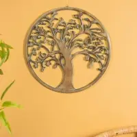 Панно "Древо жизни" МДФ, 40х40х1 см, цв. бирюзово-коричневый