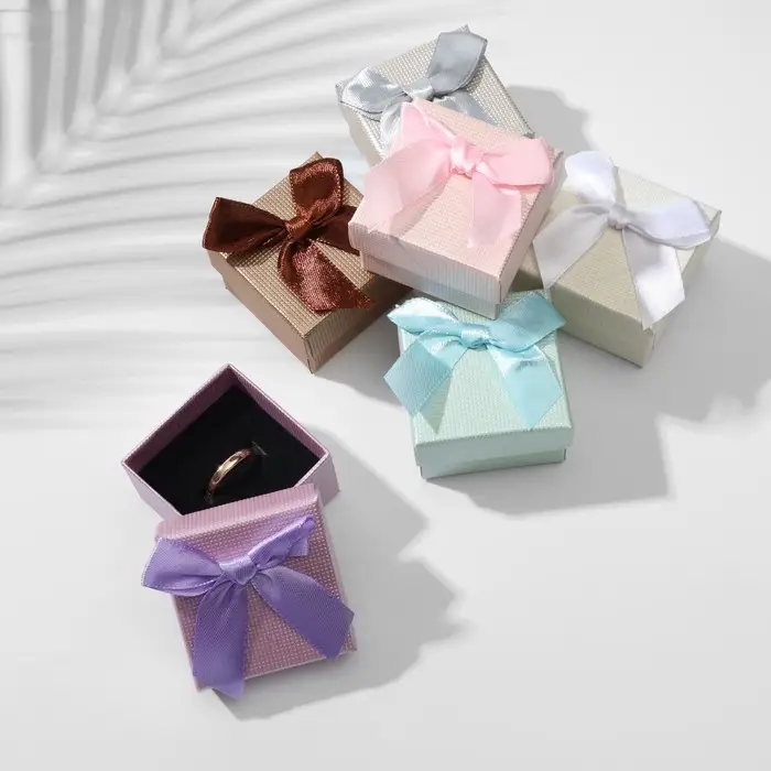Коробочка подарочная под серьги/кольцо &laquo;Бант атласный&raquo;, 5&times;5, МИКС