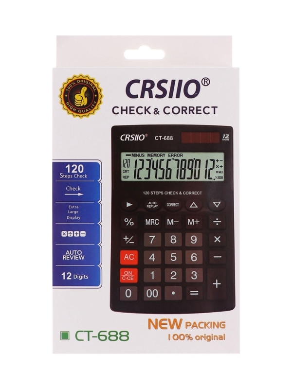 Калькулятор настольный 12-разрядный CT-388, голубой