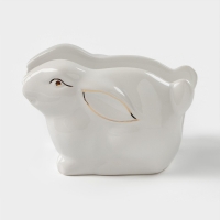 Салфетница Доляна &laquo;Зайка в золотом&raquo;, 12&times;7&times;8,5 см, цвет белый