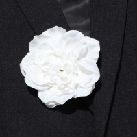 Брошь-заколка текстильная &laquo;Цветок&raquo; пион, цвет белый