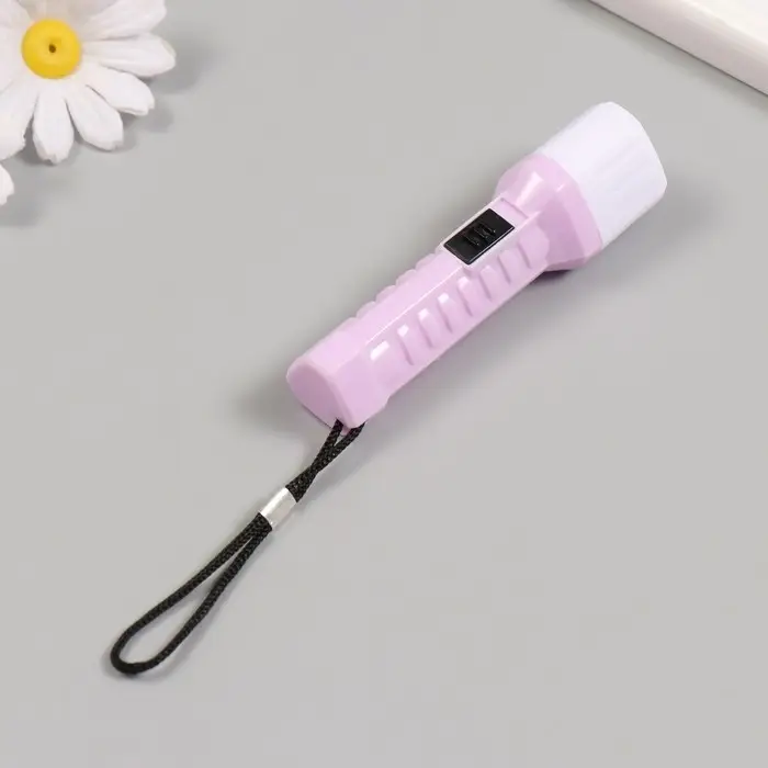 Фонарик брелок для ключей на кольце &laquo;Зефирный&raquo;, LR44&times;3 шт., 2.5&times;2.7&times;9.5 см, МИКС